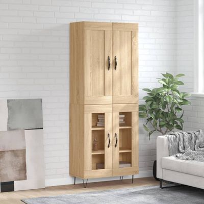vidaXL Vysoká skrinka dub sonoma 69,5x34x180 cm spracované drevo