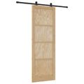 vidaXL Posuvné dvere Prírodná a čierna 83 x 232 cm Borovicový masív
