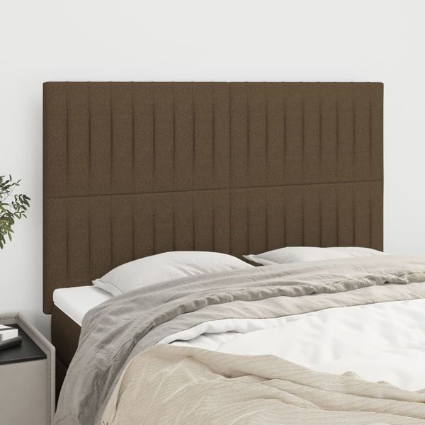 vidaXL Čelo postele tmavohnedé 144x5x118/128 cm látkové