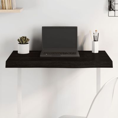 vidaXL Stolová doska tmavohnedá 80x40x(2-6) cm ošetrený dubový masív