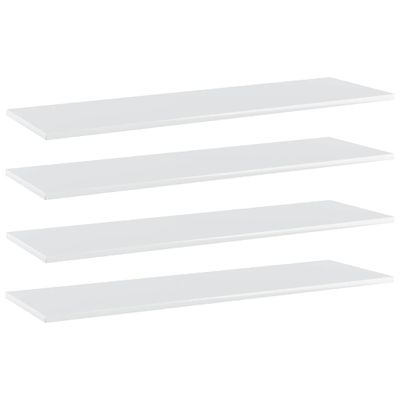 vidaXL Prídavné police 4ks, lesklé biele 100x30x1,5cm kompozitné drevo