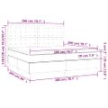 vidaXL Posteľ boxsping s matracom a LED krémová 200x200 cm látka