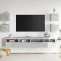 vidaXL Nástenné TV skrinky 4 ks betónové sivé 30,5x30x30 cm
