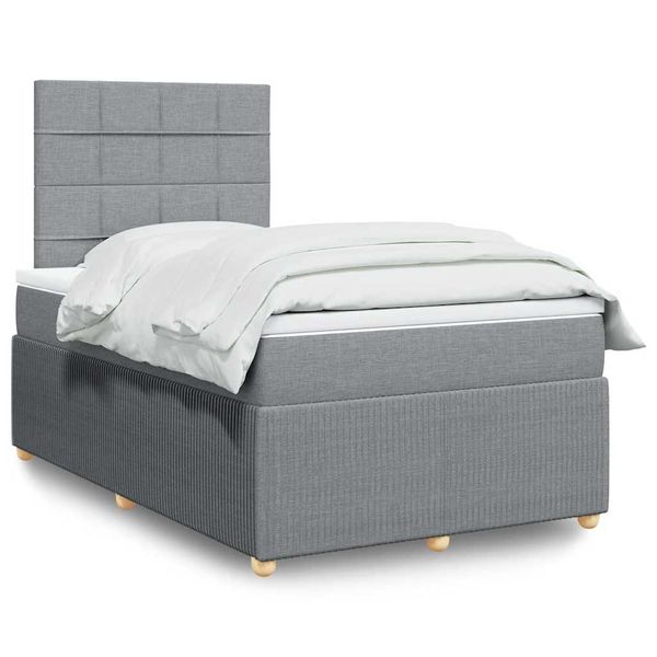 vidaXL Boxspring posteľ s matracom bledosivá 120x200 cm látka