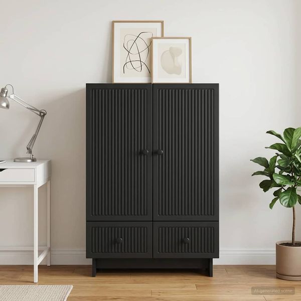 vidaXL Servírovacia skriňa Čierny 66 x 34,5 x 95 cm Konštruované drevo