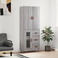 vidaXL Vysoká skrinka sivý dub sonoma 69,5x34x180 cm spracované drevo