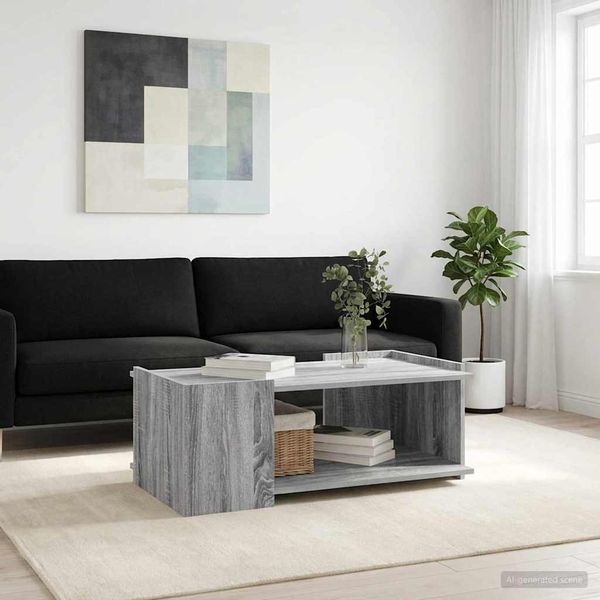 vidaXL Konferenčný stolík Sivá sonoma 90 x 50 x 33 cm Kompozitné drevo