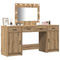 vidaXL Toaletný stolík 3 ks Hnedá 78,5 x 41 x 135 cm Kompozitné drevo