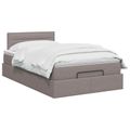 vidaXL Ottoman posteľ s matracom a LED Sivohnedá 120 x 190 cm Látka