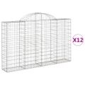 vidaXL Oblúkové gabionové koše 12 ks 200x30x120/140 cm pozink. železo