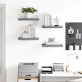vidaXL Plávajúce nástenné police 4 ks, sivé 40x23,5x3,8 cm, MDF