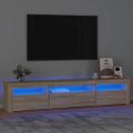 vidaXL TV skrinka s LED svetlami dub sonoma 195x35x40 cm