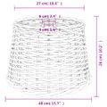 vidaXL Tienidlo na stropnú lampu biele Ø40x26 cm prútené