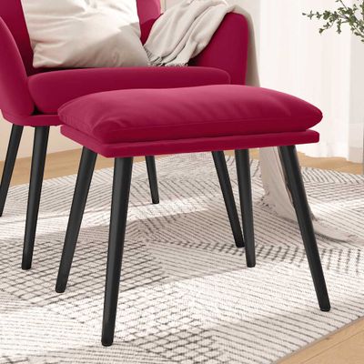 vidaXL Podnožka vínovo červená 45x29,5x35 cm zamatová