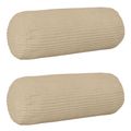 vidaXL Poťah na podložku 2 pcs HEERLEN Sivohnedá Ø 15 x 40 cm manšestr