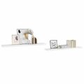 vidaXL Plávajúce nástenné police 2ks, lesklé biele 120x23,5x3,8cm, MDF