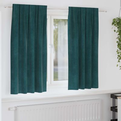 vidaXL Zatemňovacie závesy 2 pcs Tmavozelená 140 x 175 cm Zamat