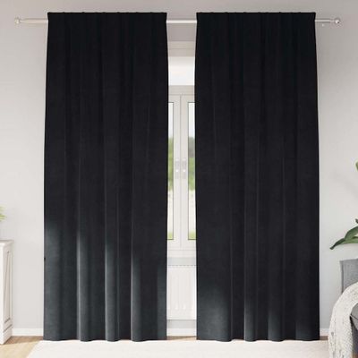 vidaXL Zatemňovacie závesy 2 pcs Čierna 140 x 245 cm Zamat