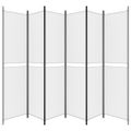 vidaXL 6-panelový paraván biely 300x220 cm látkový