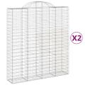vidaXL Oblúkový gabionový kôš 2 ks 200x50x220/240cm pozinkované železo