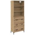 vidaXL Highboard Remeselný dub 69,5 x 34 x 180 cm Kompozitné drevo