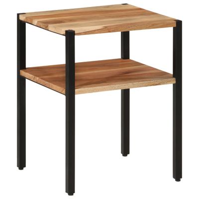 vidaXL Bočný stolík 35x35x45 cm masívne akáciové drevo agát a železo