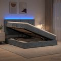 vidaXL LED úložná posteľ s matracom Tmavosivá 160 x 200 cm Zamat