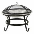 vidaXL 2 v 1 ohnisko s grilom a kutáčom 56x56x49 cm nehrdzavejúca oceľ