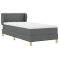 vidaXL Posteľ s pružinovým rámom Tmavo šedá 90 x 200 cm látka