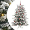 vidaXL Umelý Sklápací Vianočný Stromček Biela 150 cm PE a PVC