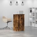 vidaXL Recepčný stôl dymový dub 55x50x103,5 cm kompozitné drevo