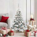 vidaXL Umelý vianočný stromček s 150 LED-i Biela 120 cm PE a PVC