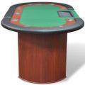 vidaXL Pokerový stôl pre 10, zóna pre dílera, držiak na žetóny, zelený