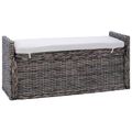 vidaXL Úložná lavička GENDT Čierny umývať 110 x 40 x 50 cm Ratan