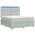 vidaXL LED boxspring posteľ s matracom Svetlosivá 140 x 200 cm Zamat