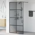 vidaXL Stena walk-in sprchy Čierna 100 x 195 cm tvrdené sklo