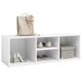 vidaXL Skrinka na topánky lesklá biela 102x35x35 cm drevotrieska
