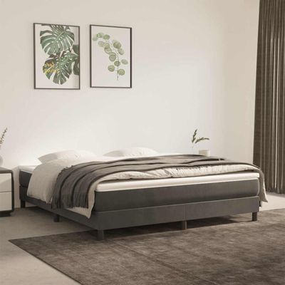 vidaXL Matrac s taštičkovými pružinami stredná tvrdosť tmavosivý 180x200x20 cm zamat