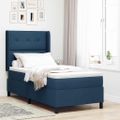 vidaXL Posteľ s pružinovým rámom s vankúšom Modrá 200 x 80 cm látka