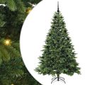 vidaXL Umelý vianočný stromček s 300 LED-i Zelená 210 cm PE a PVC