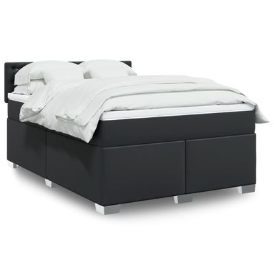 vidaXL Boxspring posteľ s matracom čierna 160x200 cm umelá koža
