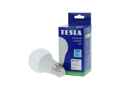 TESLA BL270665-1 – LED bulb žiarovka E27, 6W, 640 lm, 6500K, studená biela