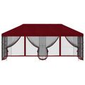 vidaXL Altánok so stenami 6 x 3 m Vínovo červená Polyester a oceľ