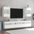 vidaXL TV nástenná skrinka s LED svetlami biela 40x30x60,5 cm