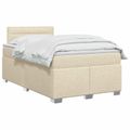 vidaXL Posteľ boxspring s matracom Krémová 120 x 190 cm Látka