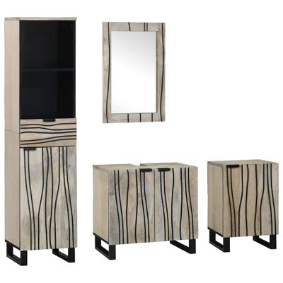 vidaXL Sada kúpeľňového nábytku 4 pcs Walnutová hnedá Kompozitné drevo