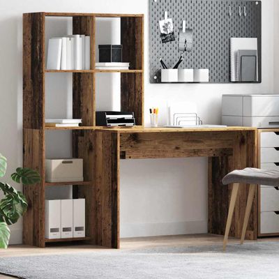 vidaXL Stôl Staré drevo 138,5 x 55 x 143 cm Kompozitné drevo