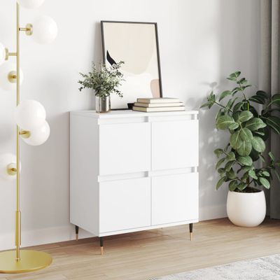 vidaXL Komoda biela 60x35x70 cm spracované drevo