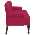 vidaXL Lavička s operadlom vínovo červená 119,5x64,5x75 cm zamat