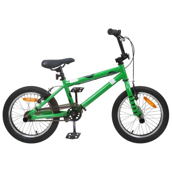 vidaXL BMX Bicykel 16 Palcov pre deti vo veku 5-8 rokov Zelená